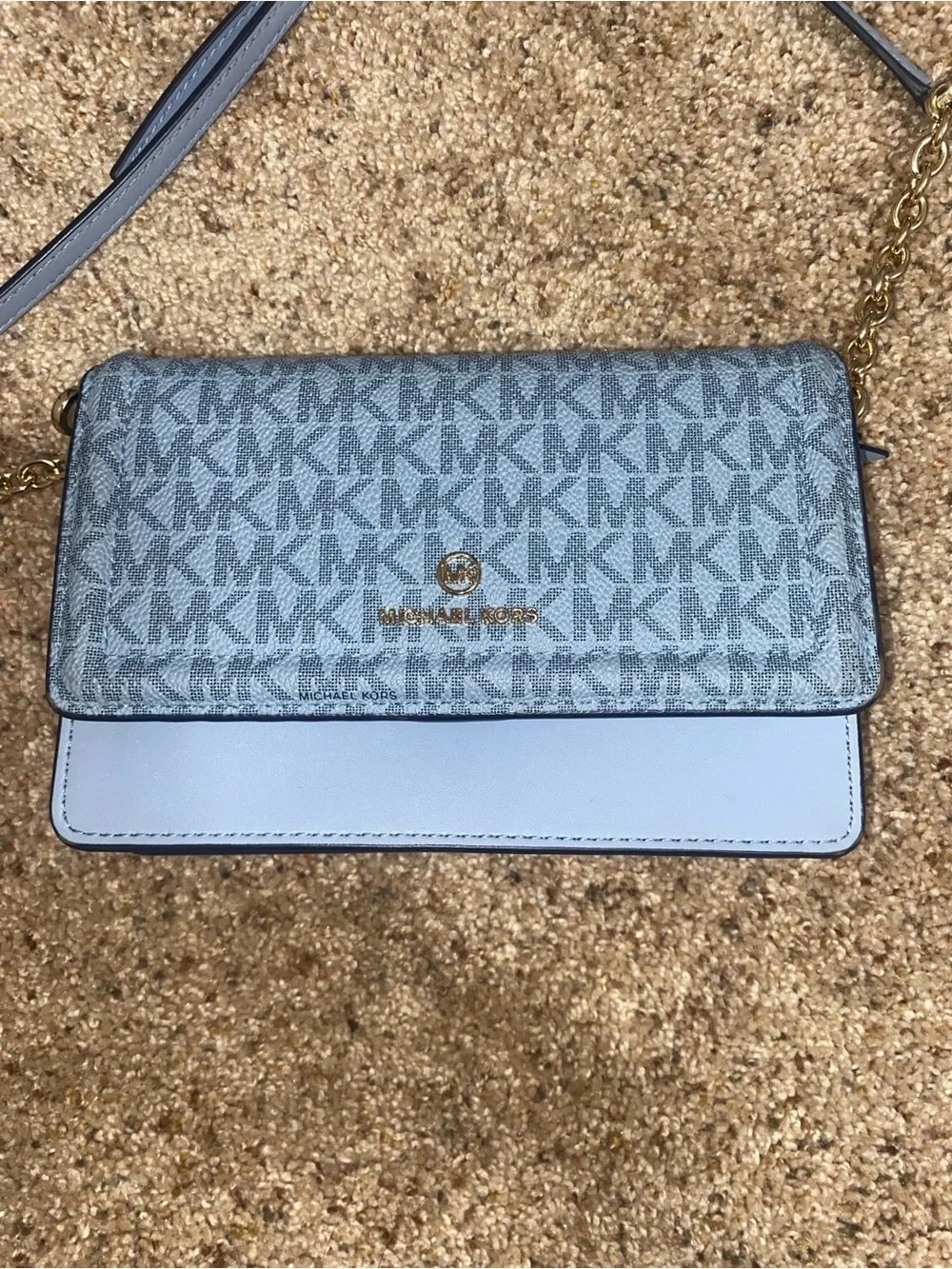 Michael Kors Jet Set Charm MK Logo Crossbody with Gold Accents